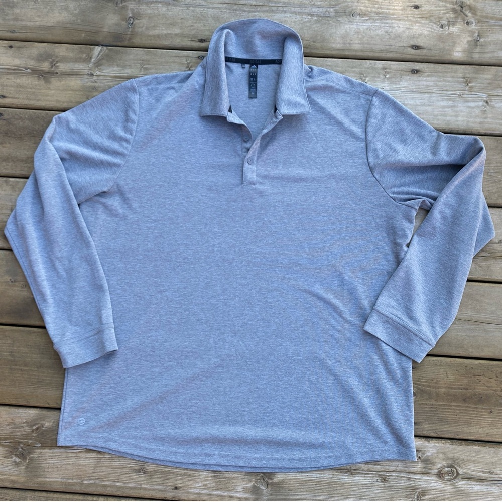 Adidas mens Collared Long Sleeves shirt size XL in Grey